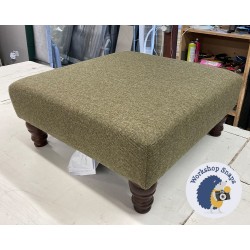 Arden Plain Top Footstool 61 x 61cm (24 x 24") in COM Moons Little Moreton Hall - 12.7cm Turned Leg Mahogany 9598