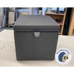 Brechfa Plain Lid Storage Ottoman 48 x 48cm (19 x 19") in Textured Weave Slate - 9601