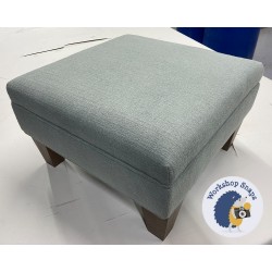 Wentwood Plain Top Footstool with Border 46 x 46cm (18 x 18") Soft Weave Atmosphere - Single Piped Trim - 12.7cm Tapered Leg Oak 9661