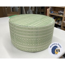 Galloway Glass Insert Drum Stool 61 x 33cm (24 x 13") in COM - Charlotte Gaisford Victoria Green 9746