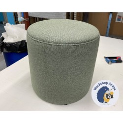 BESPOKE SIZE Florence Upholstered Top with Piping Drum Stool in Customers Own Material - Colefax & Fowler Fen Sage 9681