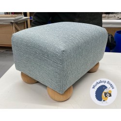 Arden Plain Top Footstool 33 x 23cm (13 x 9") Textured Weave Duck Egg - 5cm Bun Foot Natural 9752 Arden Plain Top Footstool 33 x 23cm (13 x 9") Textured Weave Duck Egg - 5cm Bun Foot Natural 9752
