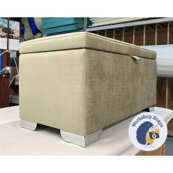 Brechfa Plain Lid Storage Ottoman 102 x 48cm (40 x 19") in COM Hypnos Premium Soft Taupe - 5cm Metal Corner Foot 9668 1