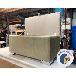 Brechfa Plain Lid Storage Ottoman 102 x 48cm (40 x 19") in COM Hypnos Premium Soft Taupe - 5cm Metal Corner Foot 9668 2