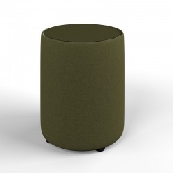 Galloway Glass Insert Drum Stool 38 x 46cm (15 x 18") in Soft Weave Forest - No Trim