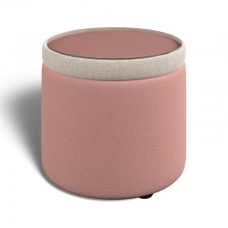 Glentress Glass Insert with Band Drum Stool 38 x 33cm (15 x 13") in Custom Fabric: TOP Soft Weave Rose Pink, BAND House Cotton Vanilla, BODY Soft Weave Rose Pink - No Trim Glentress Glass Insert with Band Drum Stool 38 x 33cm (15 x 13") in Custom Fabric: TOP Soft Weave Rose Pink, BAND House Cotton Vanilla, BODY Soft Weave Rose Pink - No Trim