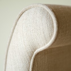 Brignall Deep Buttoned Top Scroll Arm Bench Stool with Border 88 x 39cm (35 x 15") in Soft Weave Stone