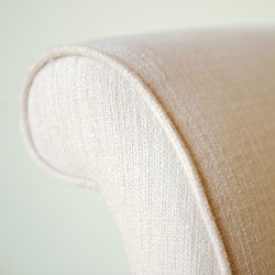 Broxbourne Plain Top Scroll Arm Bench Stool with Border 88 x 39cm (35 x 15") in Soft Weave Stone Broxbourne Plain Top Scroll Arm Bench Stool with Border 88 x 39cm (35 x 15") in Soft Weave Stone