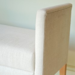 Brampton Plain Top Straight Arm Bench Stool with Border 115 x 48cm (44 x 19") Soft Weave Stone