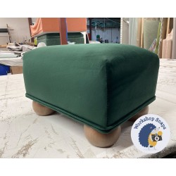 Arden Plain Top Footstool 33 x 23cm (13 x 9") Flat Velvet Bottle Green - Double Piped - 5cm Bun Foot Oak 10395 Arden Plain Top Footstool 33 x 23cm (13 x 9") Flat Velvet Bottle Green - Double Piped - 5cm Bun Foot Oak 10395
