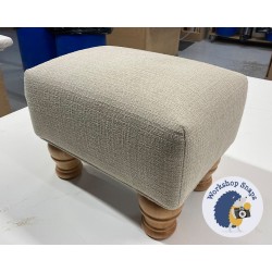 Arden Plain Top Footstool 33 x 23cm (13 x 9") Soft Weave Stone - Single Piped Trim - 12.7cm Turned Leg Natural 10062 Arden Plain Top Footstool 33 x 23cm (13 x 9") Soft Weave Stone - Single Piped Trim - 12.7cm Turned Leg Natural 10062