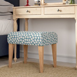 Burton Plain Top Stool 52 x 39cm (20 x 15") in Linwood Chitgar Denim with Light Legs