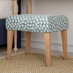 Burton Plain Top Stool 52 x 39cm (20 x 15") in Linwood Chitgar Denim with Light Legs