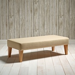 Arden Plain Top Bench Stool 122x53cm (48x21") - Wool Plain Honey - 9ins Tapered Natural