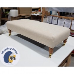 Arden Plain Top Bench Stool 122x53cm (48x21") - Basket Weave Off White - 7ins Castor Leg 4411