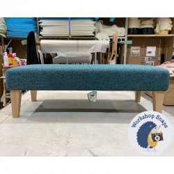 Arden Plain Top Bench Stool 122x53cm (48x21") - Easy Care Boucle Pacific - 9in Tapered Leg Natural - Piped Trim 5241