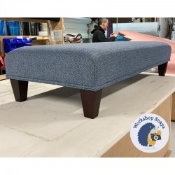 Arden Plain Top Bench Stool 122x53cm (48x21") - COM Linwood Faroe 016 - Double Piped Trim - 5ins Tapered Mahogany leg 8353