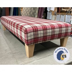 Arden Plain Top Bench Stool 122x53cm (48x21") - Heritage Wool Red - 5ins Tapered Natural Leg 6009