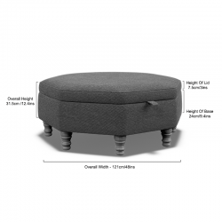 Pembrey Octagonal Storage Ottoman 121cm (48")