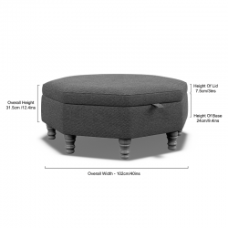Pembrey Octagonal Storage Ottoman 102cm (40")