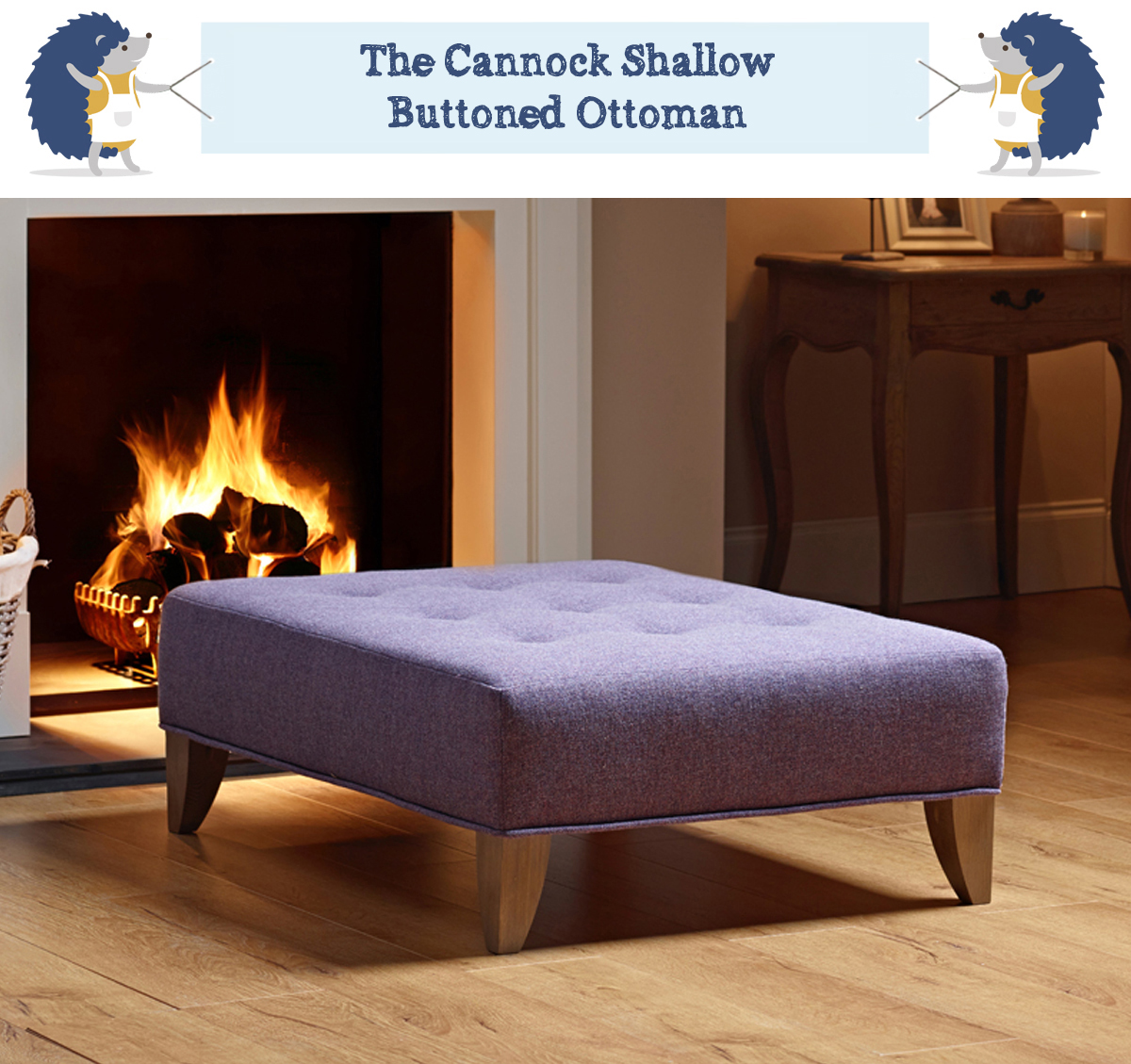 Shallow Buttoned Footstool