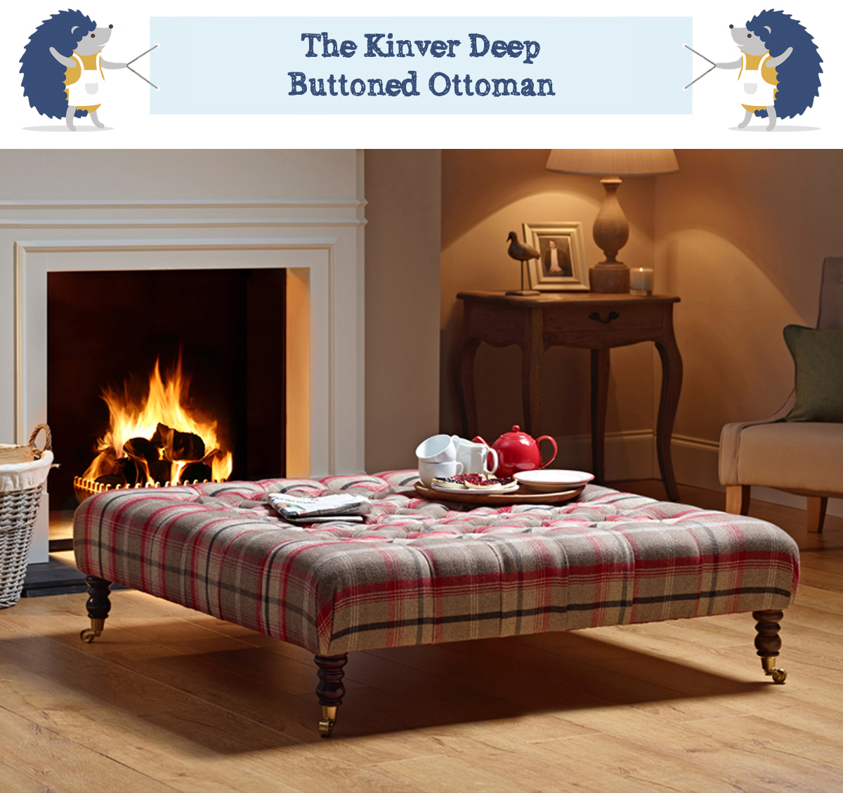 Deep Buttoned Footstool