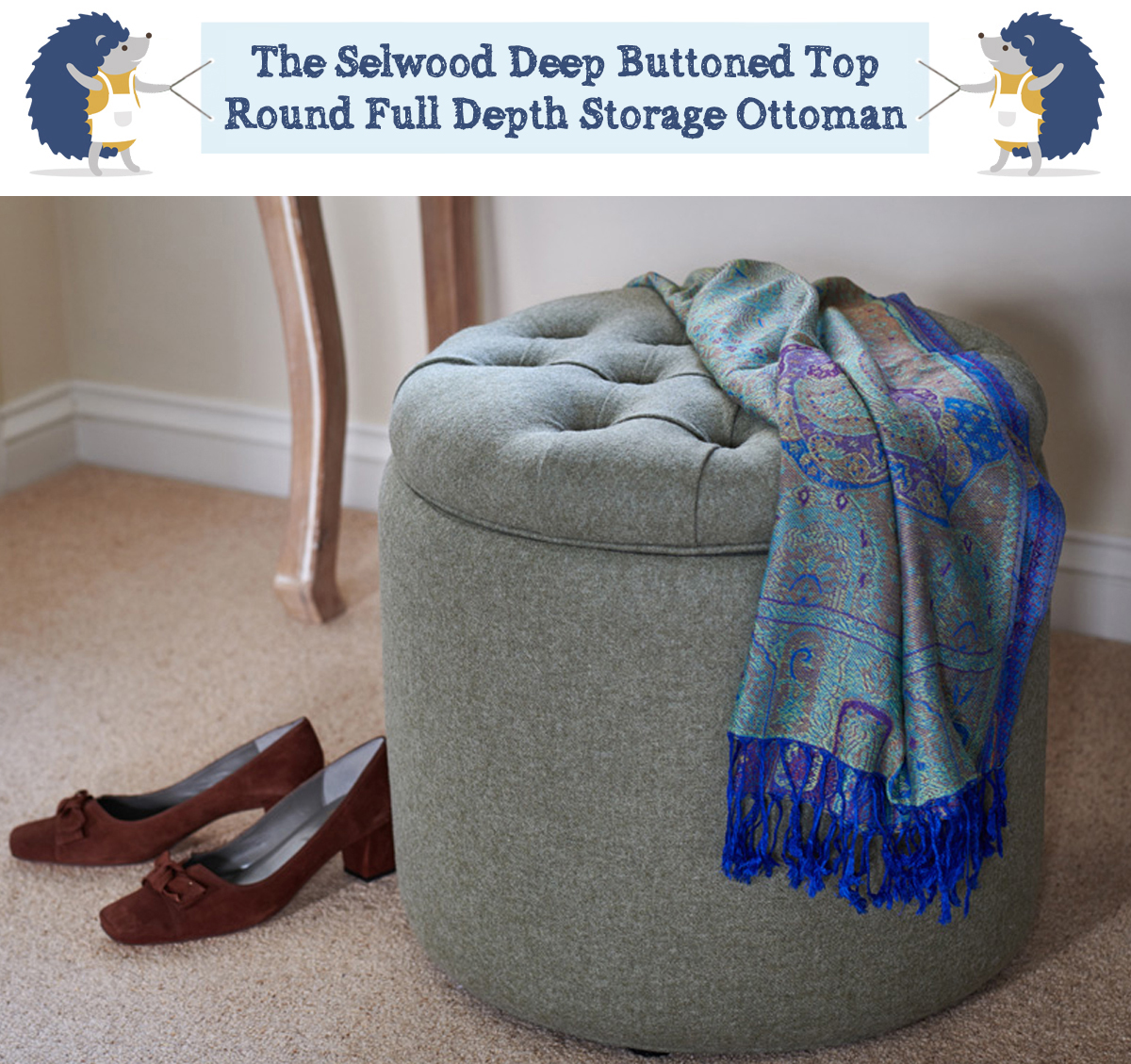 round footstool with storage