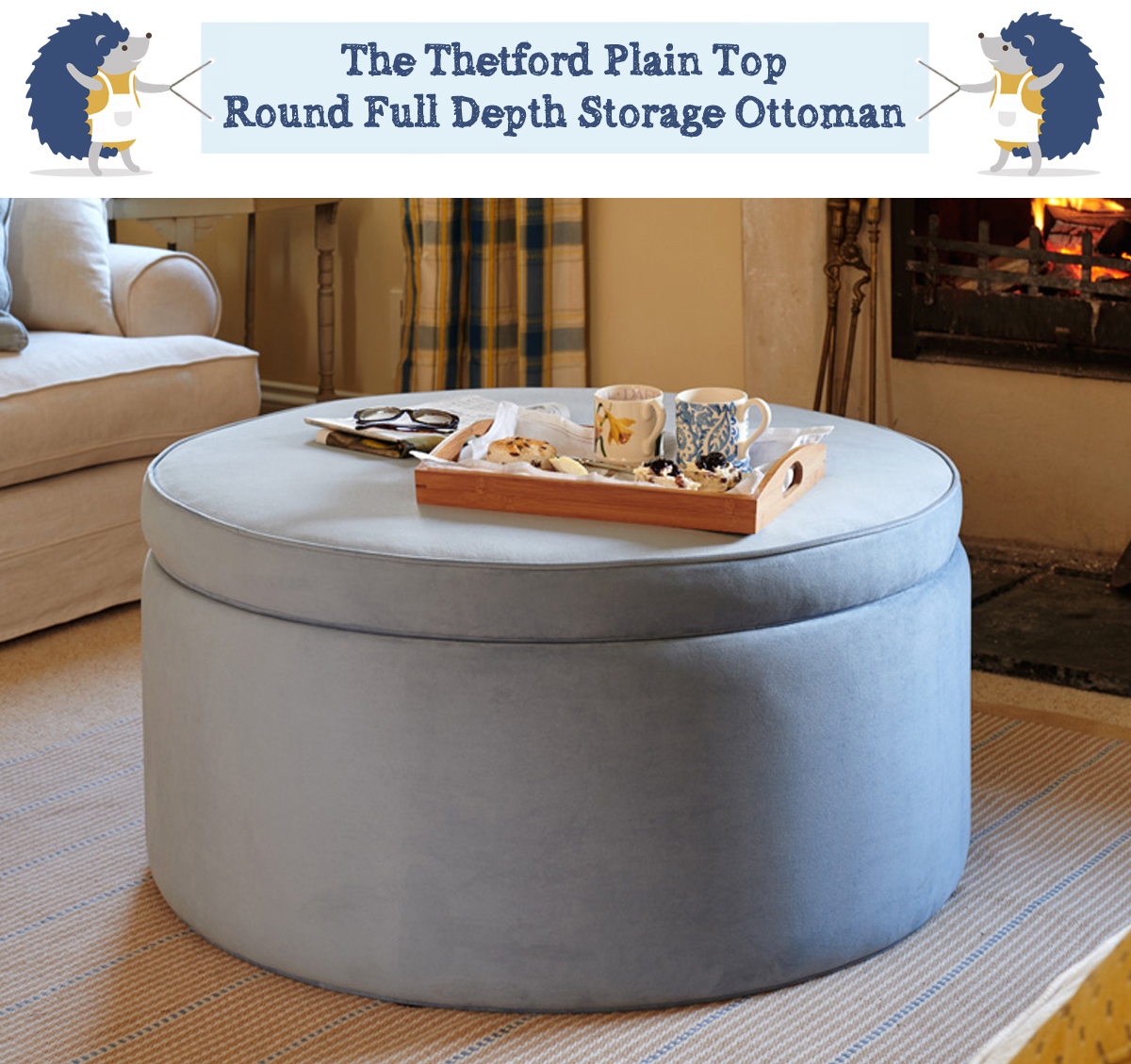 round deep storage footstool