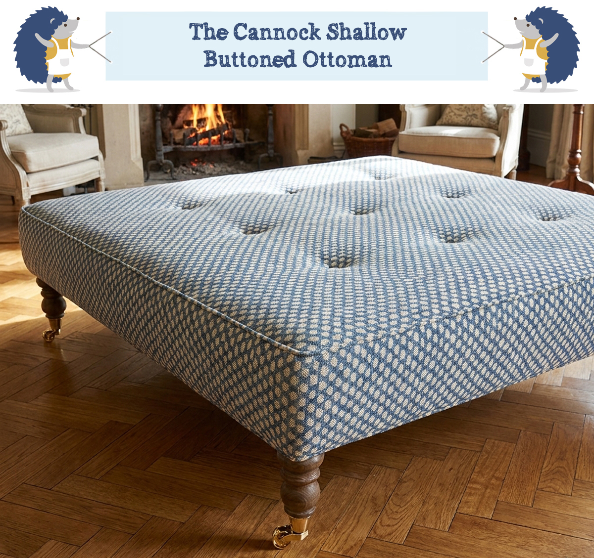 Shallow Buttoned Footstool
