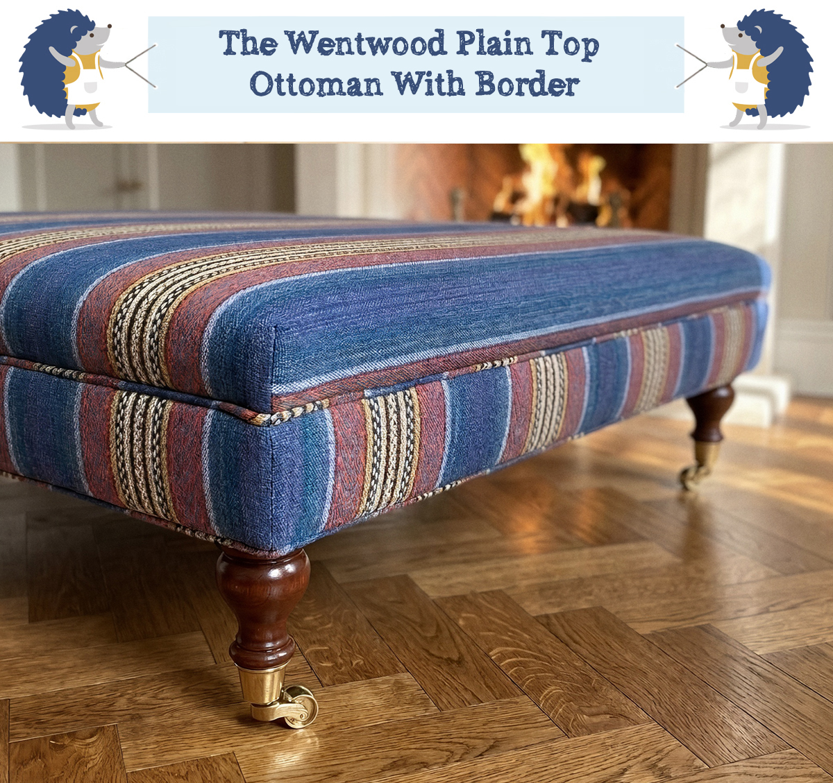 Plain top footstool with border